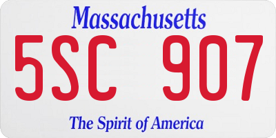 MA license plate 5SC907