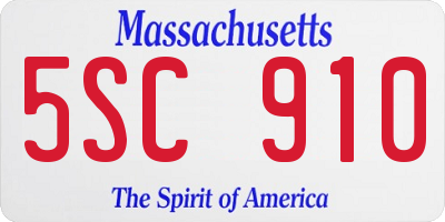 MA license plate 5SC910