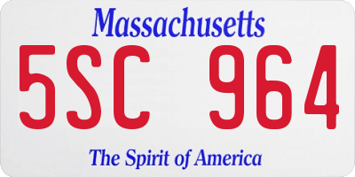 MA license plate 5SC964