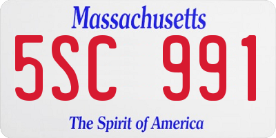 MA license plate 5SC991