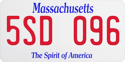 MA license plate 5SD096