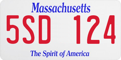 MA license plate 5SD124