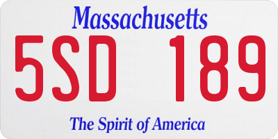 MA license plate 5SD189