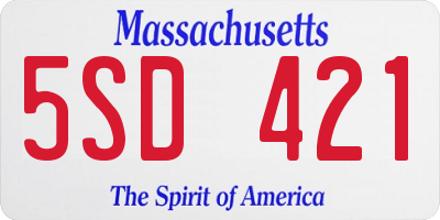 MA license plate 5SD421