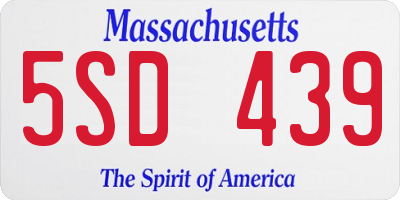 MA license plate 5SD439