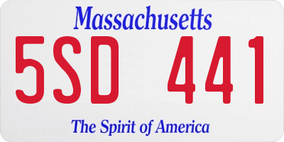 MA license plate 5SD441