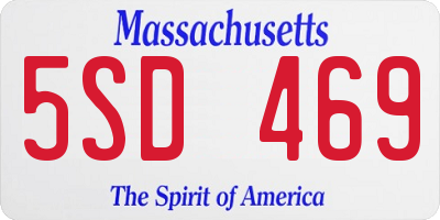 MA license plate 5SD469