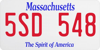 MA license plate 5SD548
