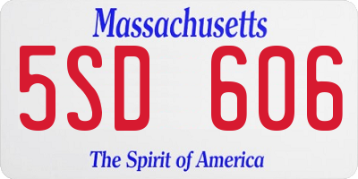 MA license plate 5SD606