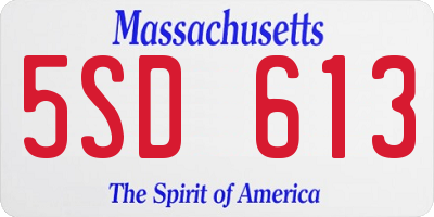 MA license plate 5SD613