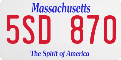 MA license plate 5SD870