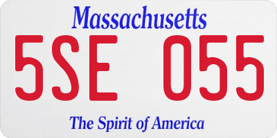 MA license plate 5SE055
