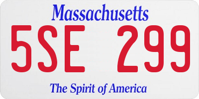 MA license plate 5SE299