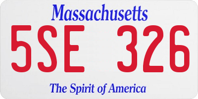 MA license plate 5SE326