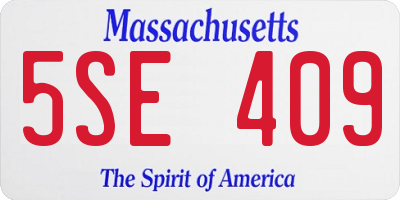 MA license plate 5SE409