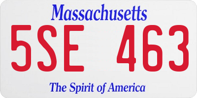 MA license plate 5SE463