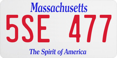 MA license plate 5SE477