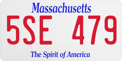 MA license plate 5SE479