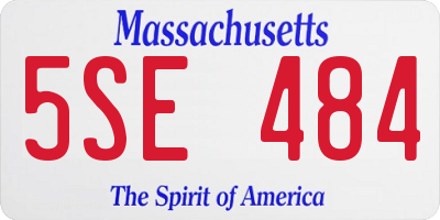 MA license plate 5SE484