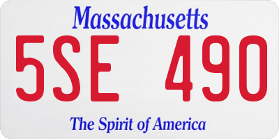 MA license plate 5SE490