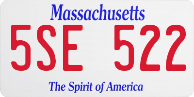 MA license plate 5SE522