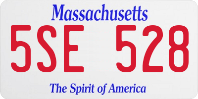 MA license plate 5SE528