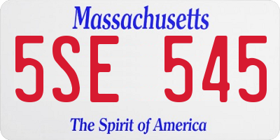 MA license plate 5SE545