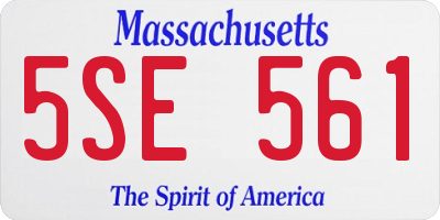 MA license plate 5SE561