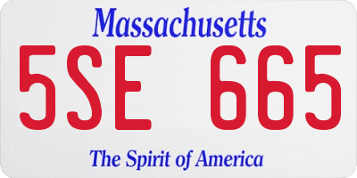 MA license plate 5SE665