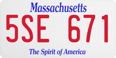MA license plate 5SE671
