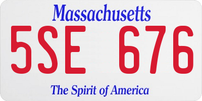 MA license plate 5SE676