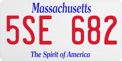 MA license plate 5SE682