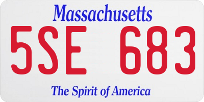MA license plate 5SE683