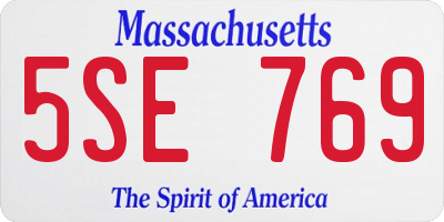 MA license plate 5SE769