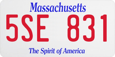 MA license plate 5SE831
