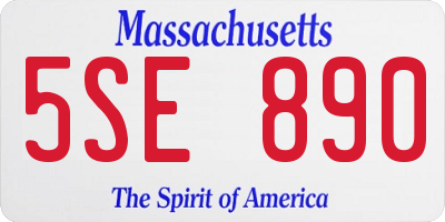 MA license plate 5SE890