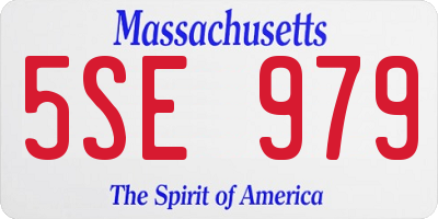 MA license plate 5SE979
