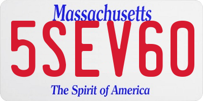 MA license plate 5SEV60