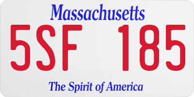 MA license plate 5SF185
