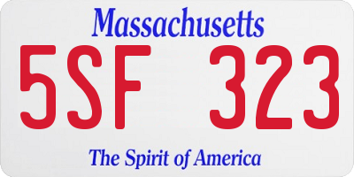 MA license plate 5SF323