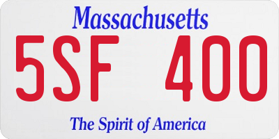 MA license plate 5SF400