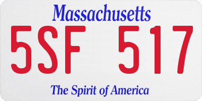 MA license plate 5SF517