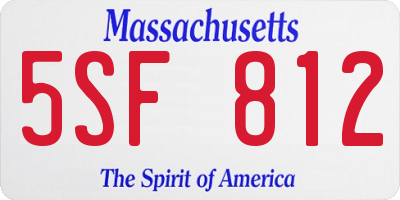 MA license plate 5SF812