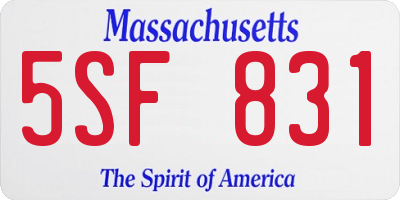 MA license plate 5SF831