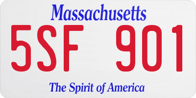 MA license plate 5SF901