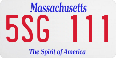 MA license plate 5SG111