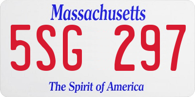 MA license plate 5SG297