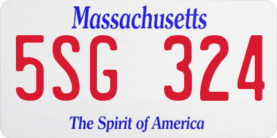 MA license plate 5SG324