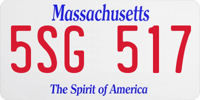 MA license plate 5SG517
