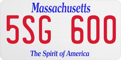 MA license plate 5SG600